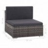 6-tlg. Garten-Lounge-Set Lienhard mit Auflagen Poly Rattan Grau