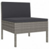 9-tlg. Garten-Lounge-Set Remigia mit Auflagen Poly Rattan Grau