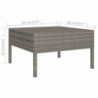 9-tlg. Garten-Lounge-Set Remigia mit Auflagen Poly Rattan Grau