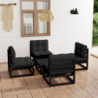 5-tlg. Garten-Lounge-Set mit Kissen Massivholz Kiefer