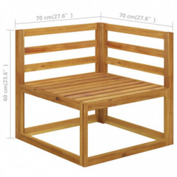 7-tlg. Garten-Lounge-Set mit Auflagen Creme Massivholz Akazie