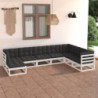 8-tlg. Garten-Lounge-Set mit Kissen Kiefer Massivholz