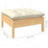 9-tlg. Garten-Lounge-Set mit Creme Kissen Massivholz Kiefer