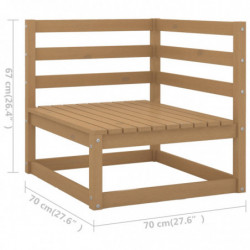 8-tlg. Garten-Lounge-Set Kissen Honigbraun Kiefer Massivholz