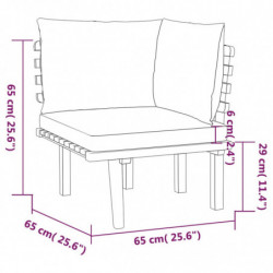 5-tlg. Garten-Lounge-Set mit Kissen Massivholz Akazie