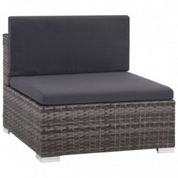 8-tlg. Garten-Lounge-Set Patty mit Auflagen Poly Rattan Grau