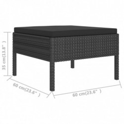 8-tlg. Garten-Lounge-Set mit Auflagen Poly Rattan Schwarz