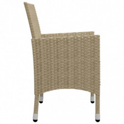 9-tlg. Garten-Essgruppe Poly Rattan und Glas Beige