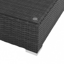 7-tlg. Garten-Lounge-Set Nathan mit Auflagen Poly Rattan Schwarz