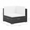 7-tlg. Garten-Lounge-Set Nathan mit Auflagen Poly Rattan Schwarz