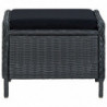 3-tlg. Garten-Lounge-Set mit Auflagen Poly Rattan Dunkelgrau