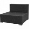 7-tlg. Garten-Lounge-Set Nikola mit Sonnendach Poly Rattan Schwarz