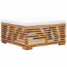 3-tlg. Garten-Lounge-Set mit Kissen Creme Massivholz Teak