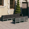 8-tlg. Garten-Lounge-Set mit Kissen Grau Kiefer Massivholz