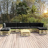6-tlg. Paletten-Lounge-Set mit Kissen Grün Kiefer Imprägniert