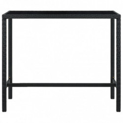 7-tlg. Gartenbar-Set Poly Rattan Schwarz