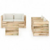 6-tlg. Garten-Lounge-Set mit Kissen Grün Imprägniertes Holz
