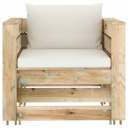 6-tlg. Garten-Lounge-Set mit Kissen Grün Imprägniertes Holz