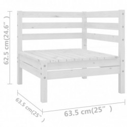 14-tlg. Garten-Lounge-Set Massivholz Kiefer Weiß