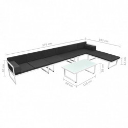 5-tlg. Garten-Lounge-Set Textilene Aluminium Schwarz