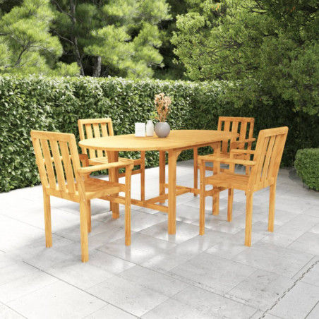 5-tlg. Garten-Essgruppe Gustave Massivholz Teak