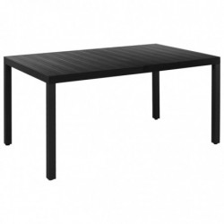 7-tlg. Garten-Essgruppe Aluminium Schwarz