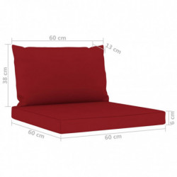 9-tlg. Garten-Lounge-Set mit Kissen Weinrot