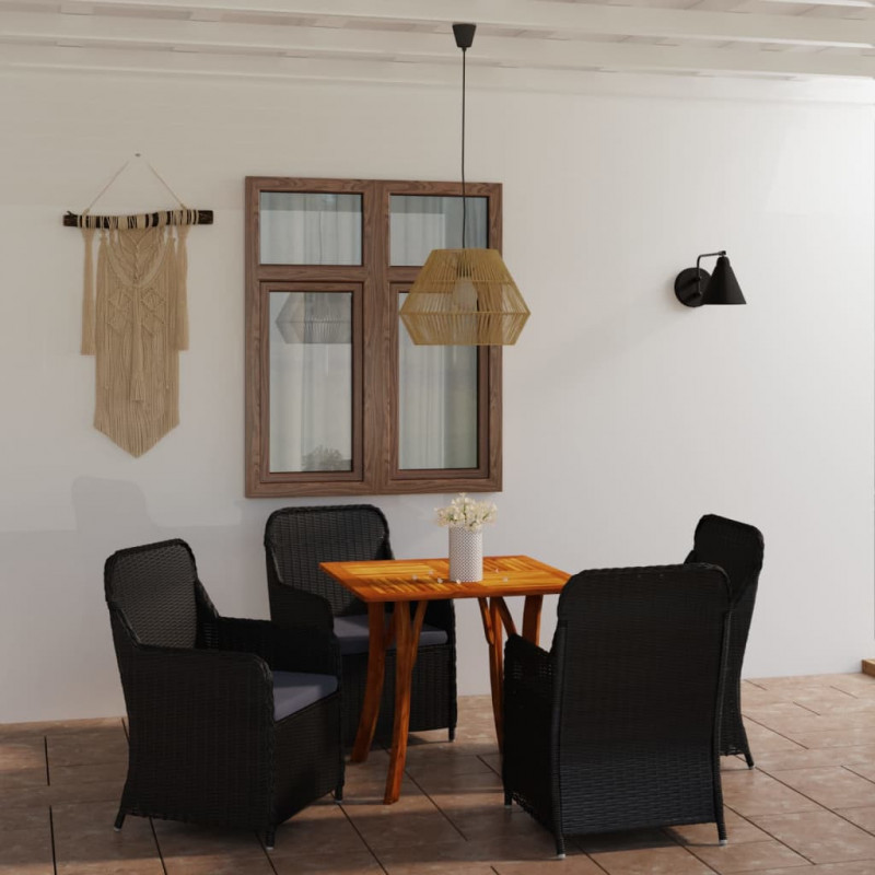 5-tlg. Garten-Essgruppe Schwarz