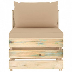 6-tlg. Garten-Lounge-Set mit Kissen Grün Imprägniertes Holz