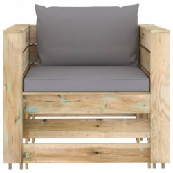 6-tlg. Garten-Lounge-Set mit Kissen Grün Imprägniertes Holz