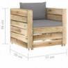 6-tlg. Garten-Lounge-Set mit Kissen Grün Imprägniertes Holz