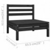 12-tlg. Garten-Lounge-Set Massivholz Kiefer Schwarz