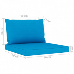 9-tlg. Garten-Lounge-Set mit Hellblauen Kissen