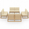 8-tlg. Garten-Lounge-Set mit Kissen Kiefer Massivholz