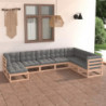 8-tlg. Garten-Lounge-Set mit Kissen Kiefer Massivholz