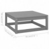 9-tlg. Garten-Lounge-Set mit Kissen Grau Kiefer Massivholz