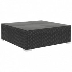 8-tlg. Garten-Lounge-Set Paula mit Auflagen Poly Rattan Schwarz