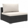 6-tlg. Garten-Lounge-Set Levent mit Auflagen Poly Rattan Schwarz