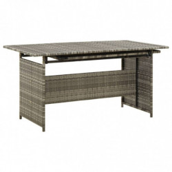 2-tlg. Garten-Lounge-Set mit Kissen Poly Rattan Grau