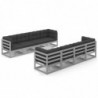 9-tlg. Garten-Lounge-Set mit Kissen Kiefer Massivholz