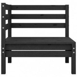 13-tlg. Garten-Lounge-Set Schwarz Massivholz Kiefer