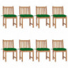 Gartenstühle 8 Stk. mit Kissen Massivholz Teak