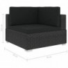 8-tlg. Garten-Lounge-Set Pauline mit Auflagen Poly Rattan Schwarz