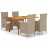 5-tlg. Garten-Essgruppe Beige