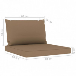 10-tlg. Garten-Lounge-Set mit Taupe Kissen