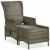 3-tlg. Garten-Lounge-Set Britany mit Auflagen Poly Rattan Braun