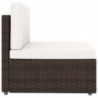 8-tlg. Garten-Lounge-Set mit Kissen Braun Poly Rattan
