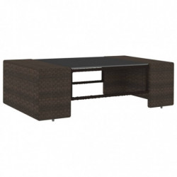8-tlg. Garten-Lounge-Set mit Kissen Braun Poly Rattan