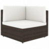 8-tlg. Garten-Lounge-Set mit Kissen Braun Poly Rattan