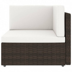 8-tlg. Garten-Lounge-Set mit Kissen Braun Poly Rattan